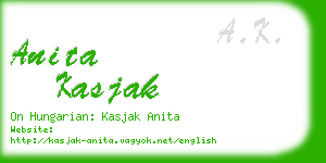 anita kasjak business card